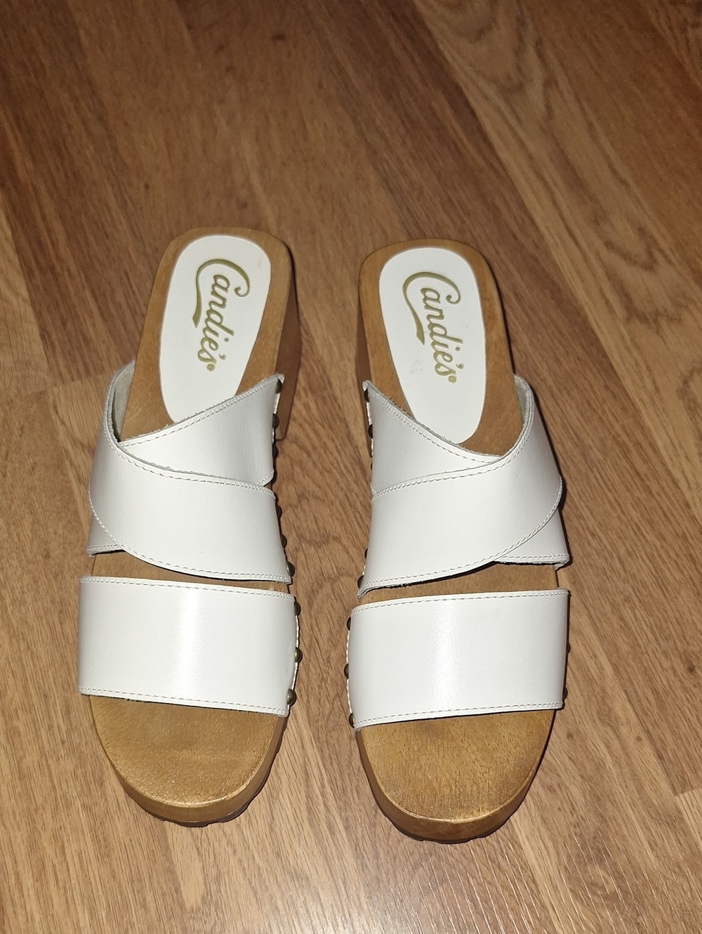 Candie's White Women's Slide-in Sandals Sz 9
